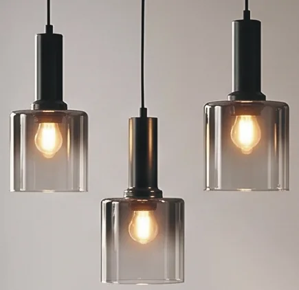 MOYA pendant trio with smoked glass shades