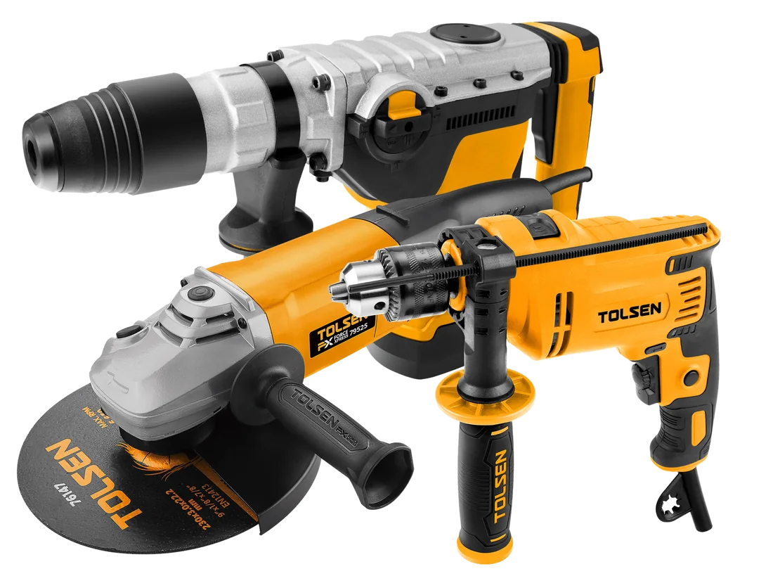 Tolsen rotary hammer, angle grinder and impact drill