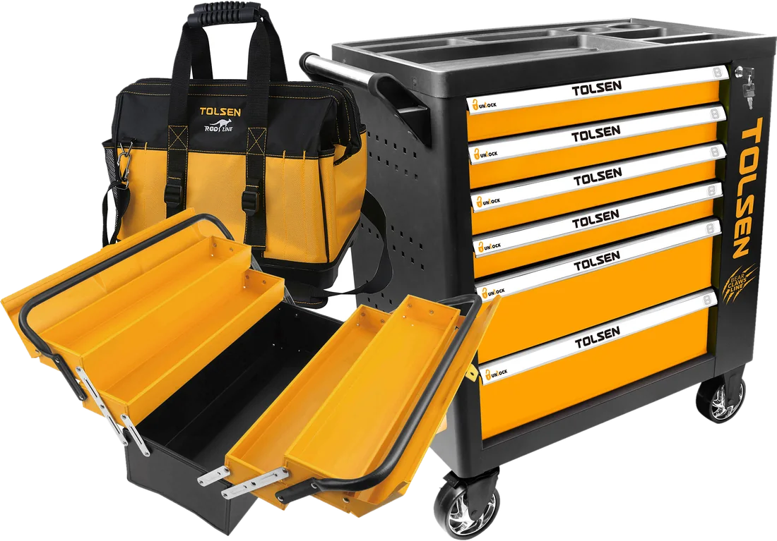 Tolsen tool bag, cantilever box and tool cabinet